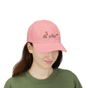 Coral Embroidered Dad Cap